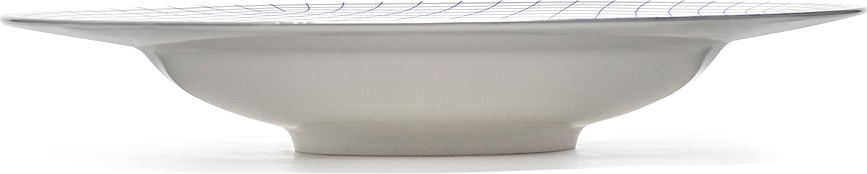 Nido 02 Assiettes creuses 28 cm, blanc et bleu, lot de 2