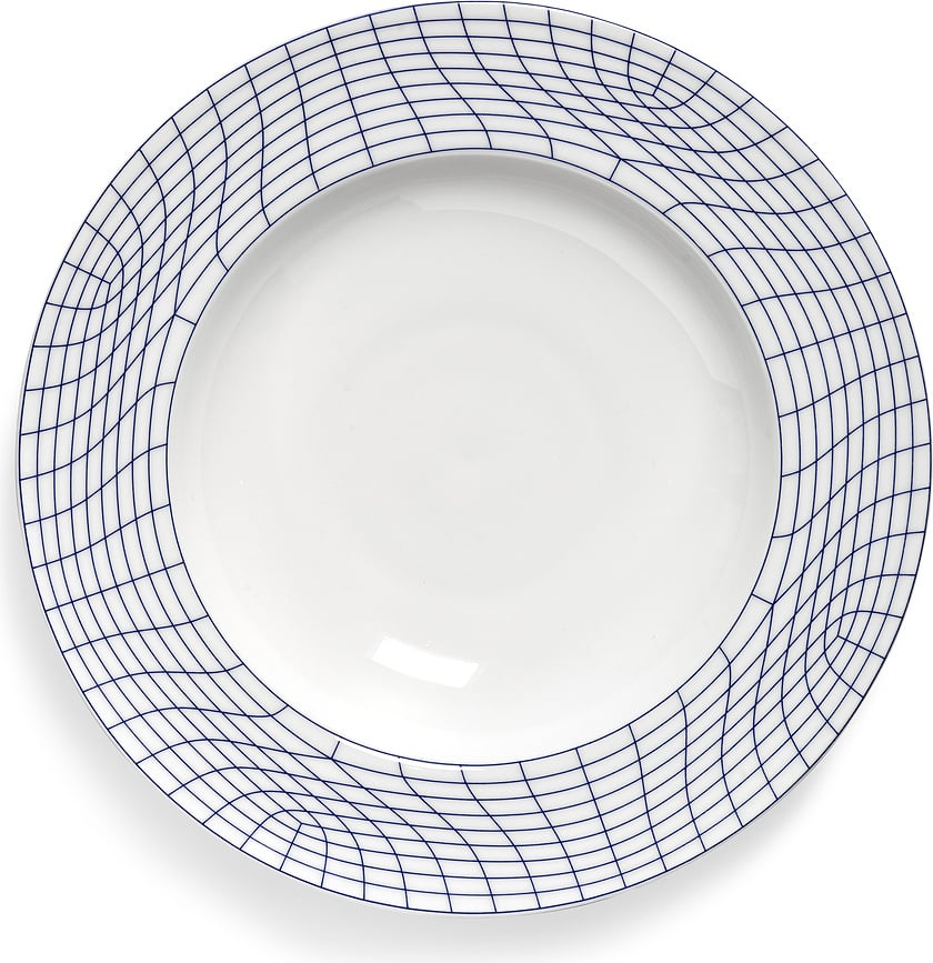 Nido 02 Πιάτο Βαθύ, 28 cm, λευκό-μπλε