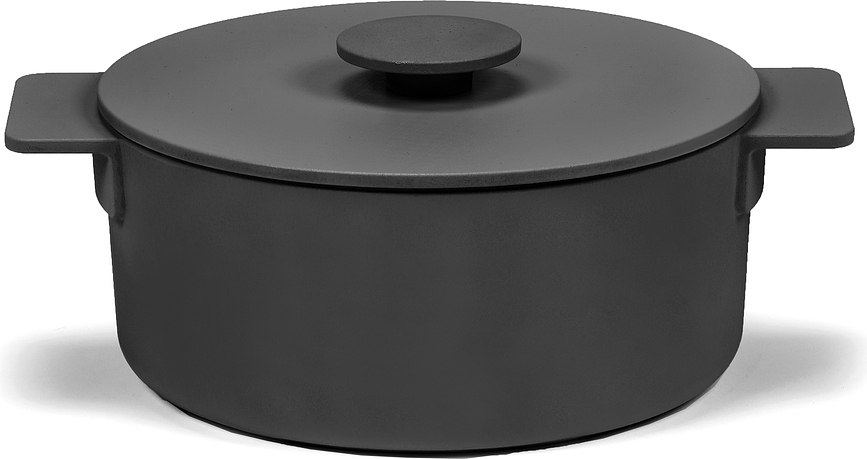 Olla con tapa Surface, 2 L, negra, Set de 2 piezas