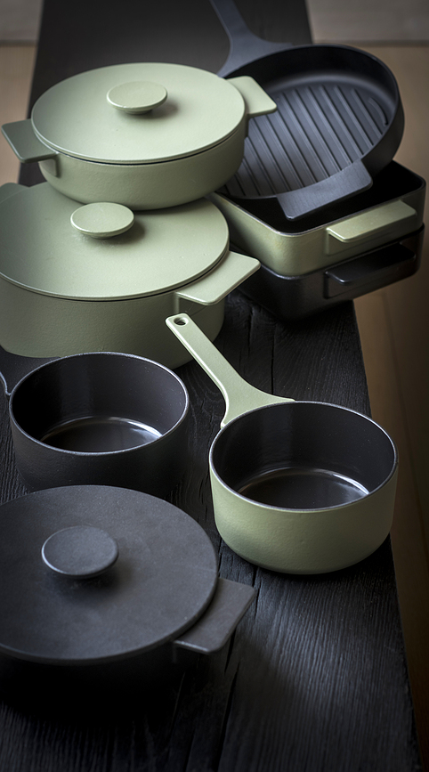 Olla con tapa Surface, 2 L, verde, Set de 2 piezas