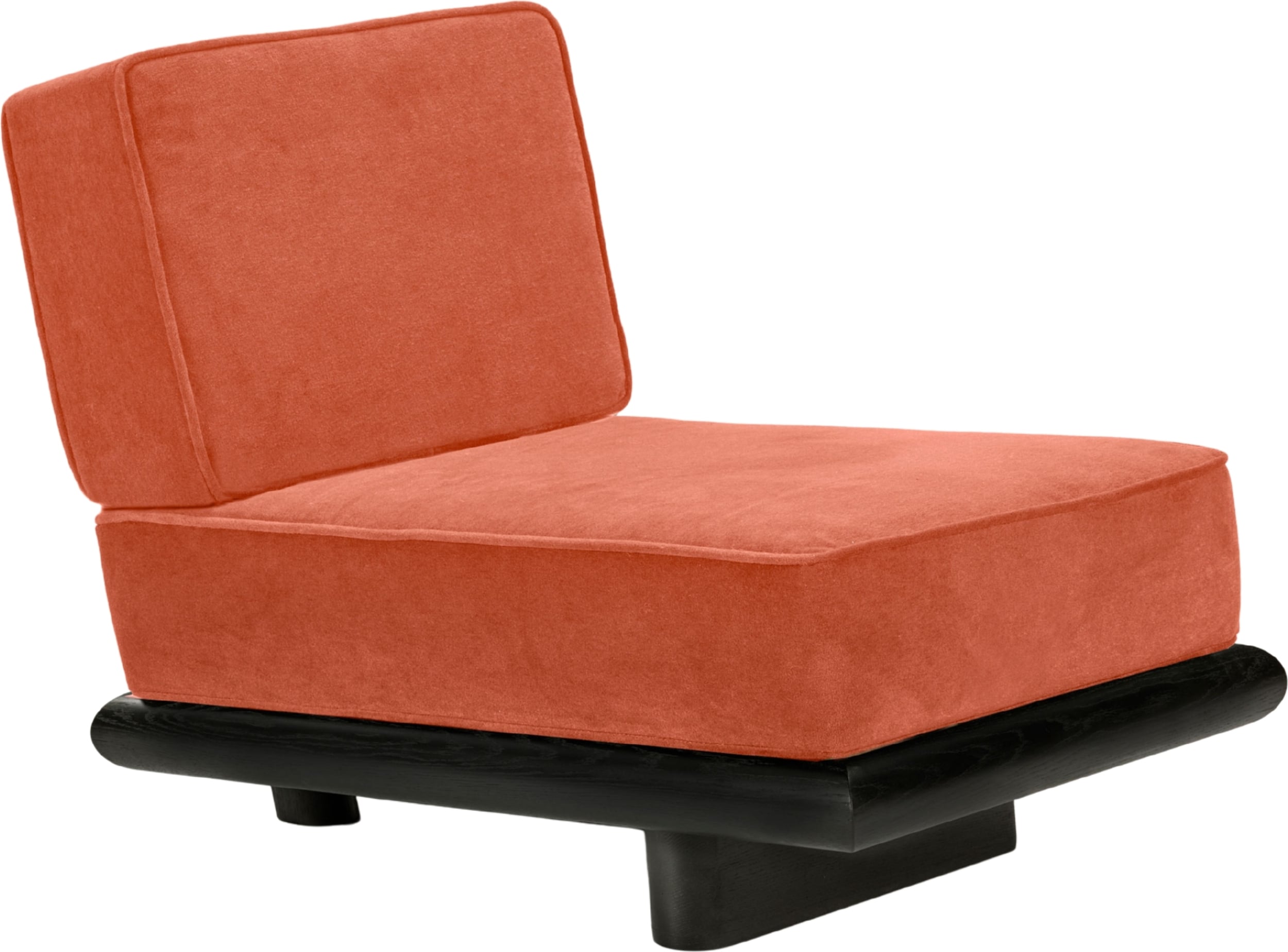 Ono Einsitzer Sofa 95 cm, orange, Tulpenholz