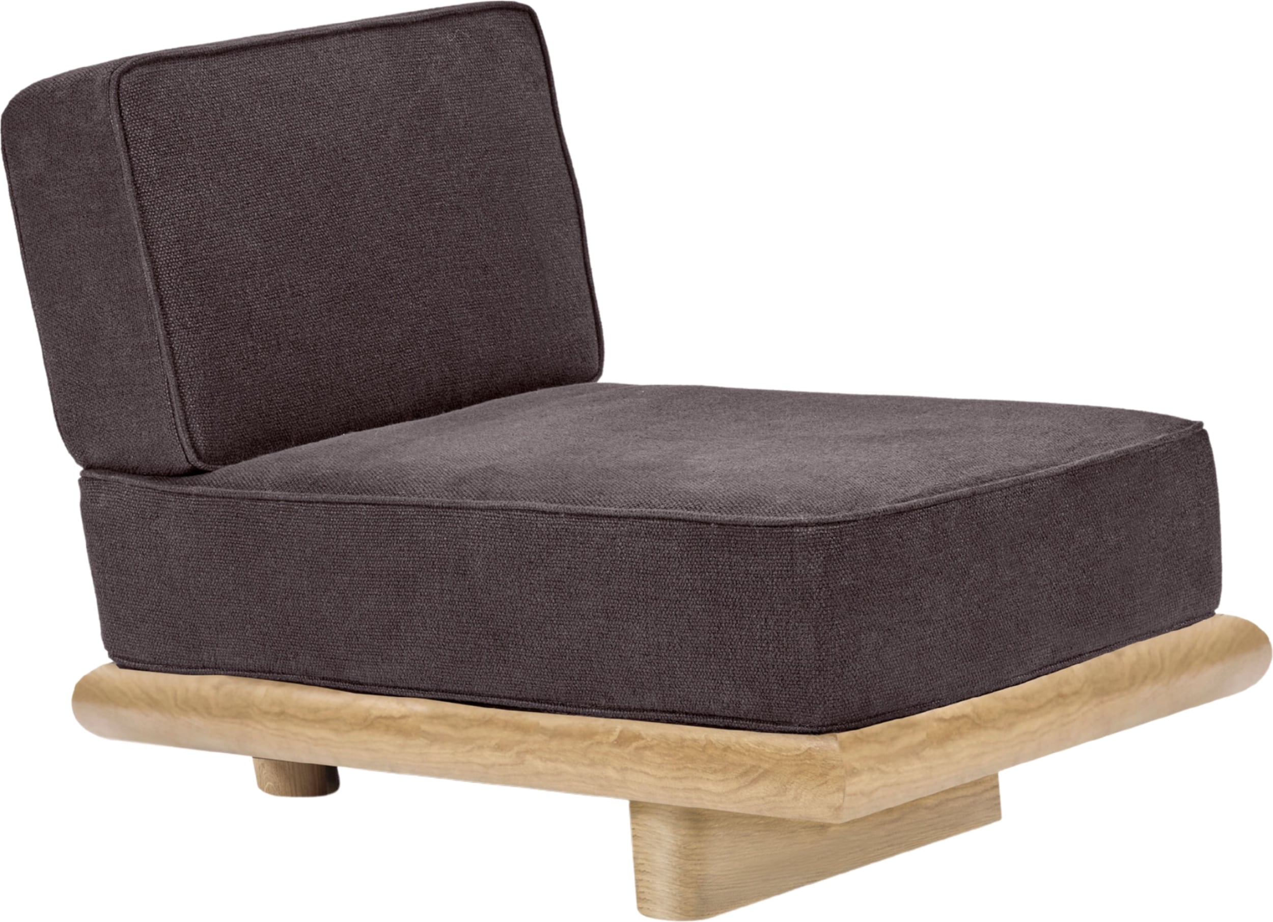Ono Velvet Einzelsitzer Sofa 95 cm, braun, Eiche Natur