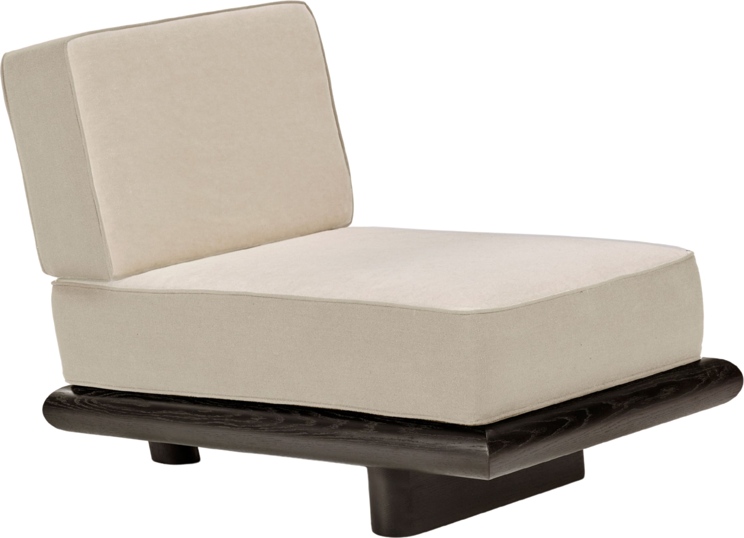 Ono Velvet Einzelsitzer Sofa 95 cm, hellgrau, schwarze Eiche