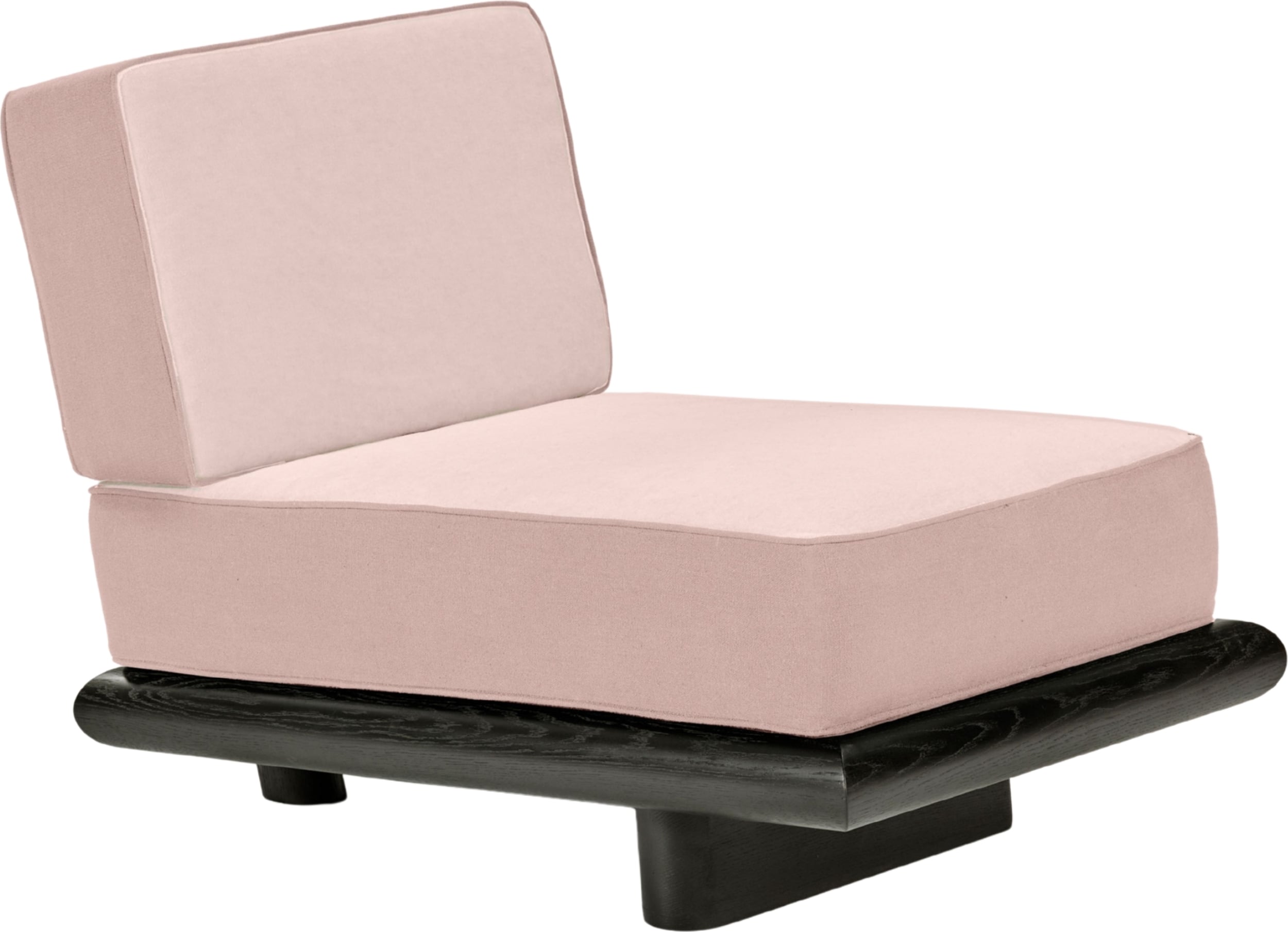 Ono Velvet Sessel 95 cm, rosa, schwarze Eiche