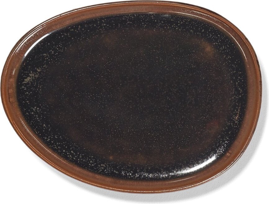 Out of Lines Assiettes à pain, marron et noires, Lot de 2