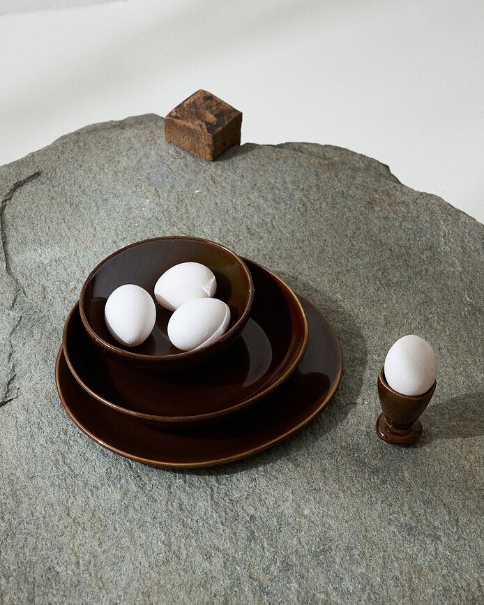 Out of Lines Assiettes Plates, 27,5 cm, marron et noir, Lot de 2