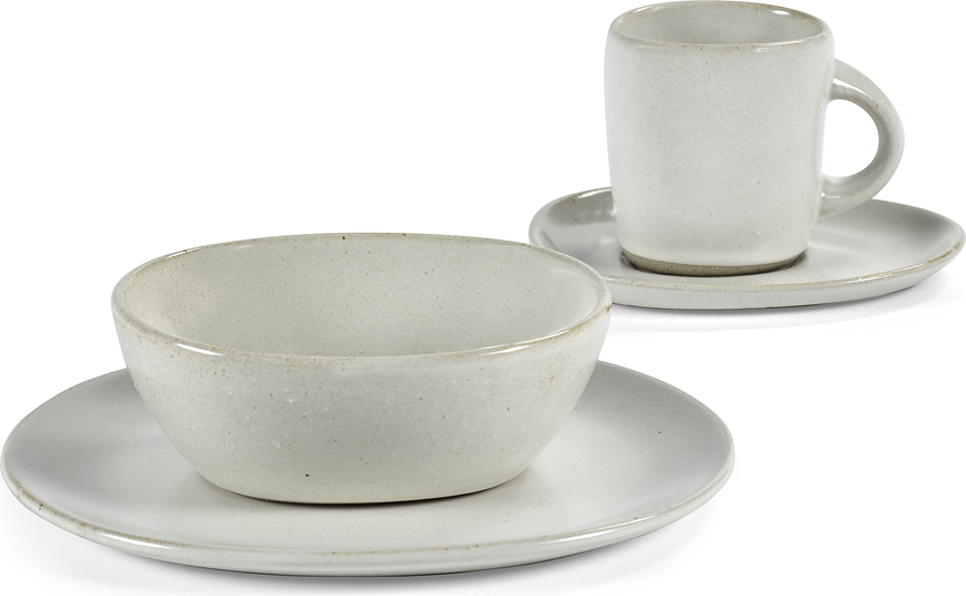 Out of lines Set de Petit-déjeuner, brun, 12 pièces