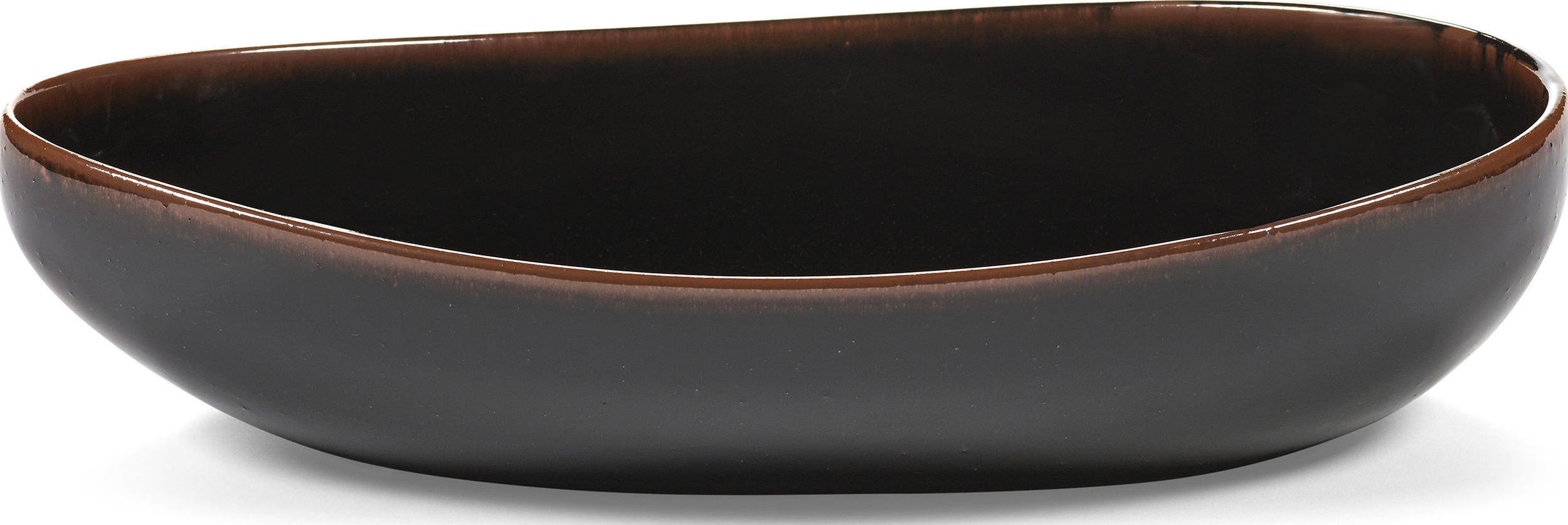 Snackschüssel Out Of Lines Servierschale Oval, 36 Cm, Braun-schwarz