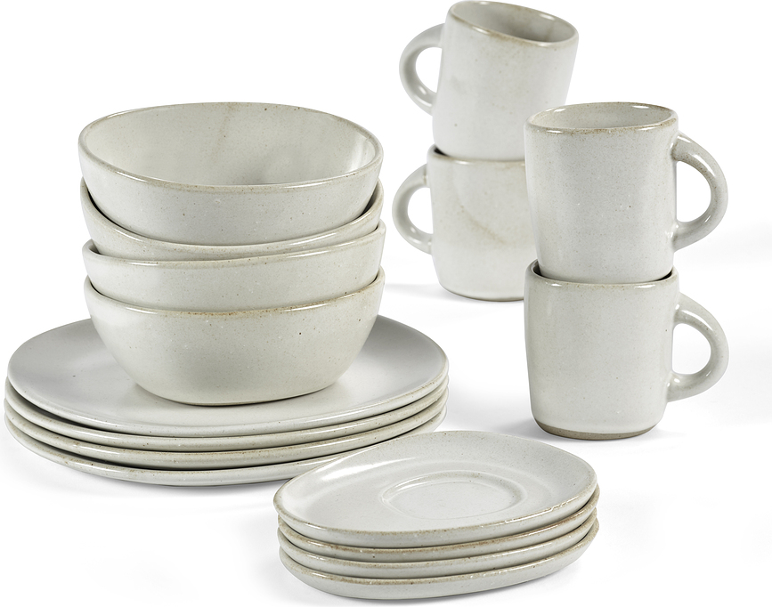 Out of lines Set za zajtrk, bel, 12 kosov