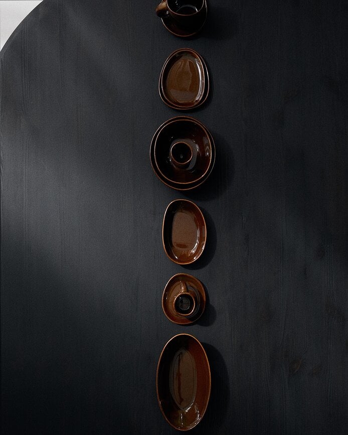 Out of Lines Zdjele 200 ml smeđe-crne 2 kom.