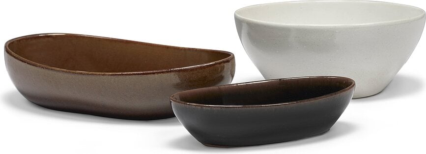 Out of Lines Zdjele ovalne 450 ml smeđe-crne 2 kom.