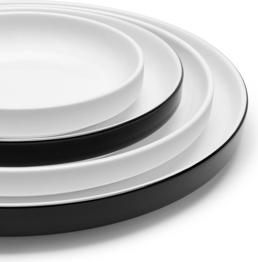 Passe-partout Assiette à Dessert 18 cm, noir et blanc