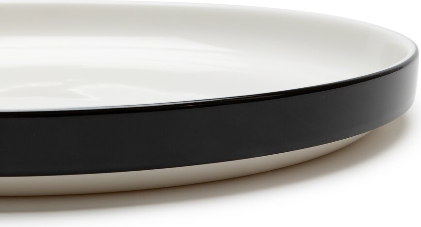 Passe-partout Assiettes plates 26 cm, noir et blanc, lot de 4