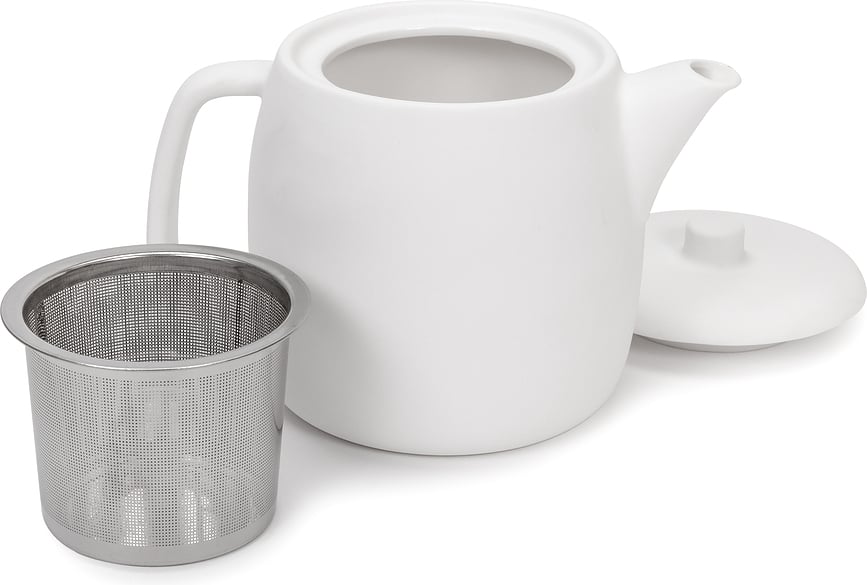 Passe-partout Théière, 900 ml, blanche, émaillée