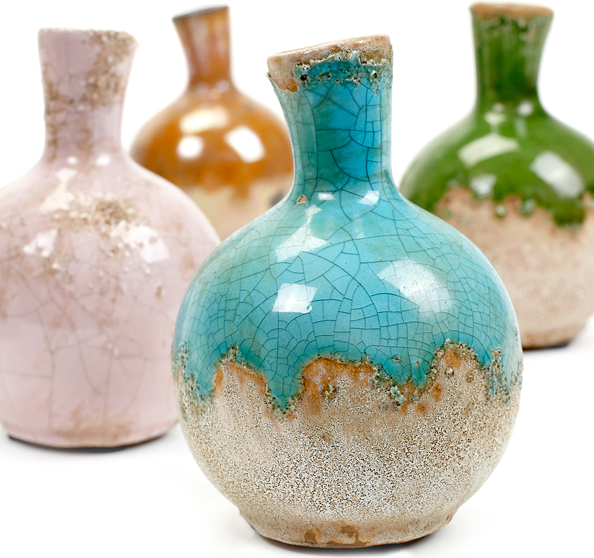 Pastels Vases, 12 cm, Lot de 10