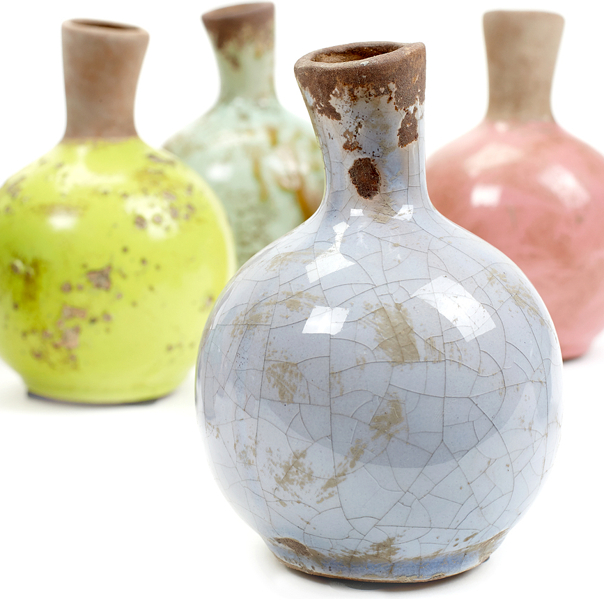 Pastels Vases, 12 cm, Lot de 10