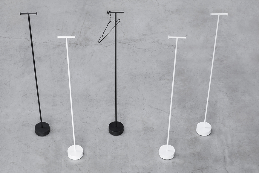 Perchero de Pie de metal Metal Sculptures Furniture, 155 cm, blanco