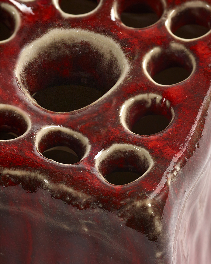 Pique-Fleurs Vase décoratif, 21 cm, rouge