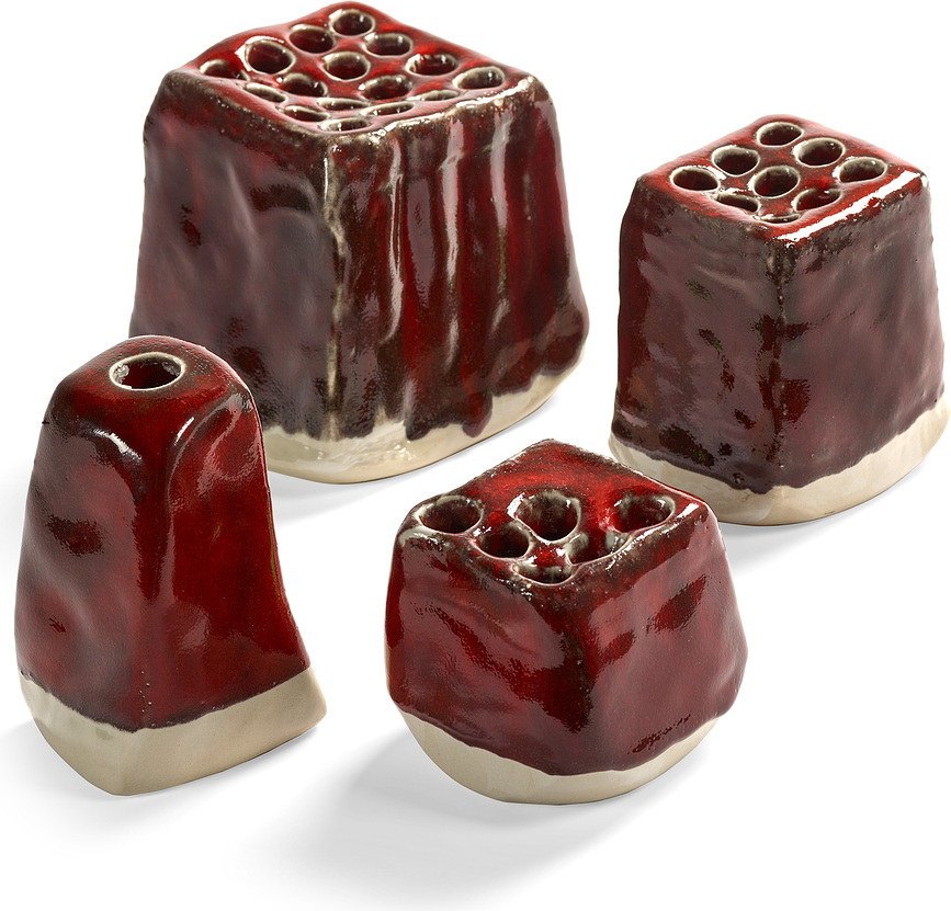 Pique-Fleurs Vase décoratif, 21 cm, rouge