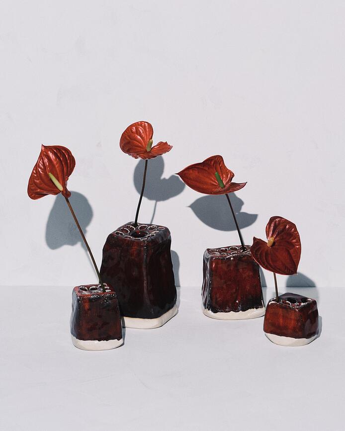 Pique-Fleurs Vaza dekorativna 21 cm crvena