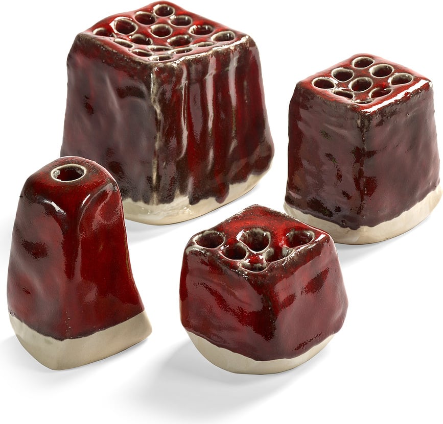 Pique-Fleurs Vaza, 21 cm, rdeča