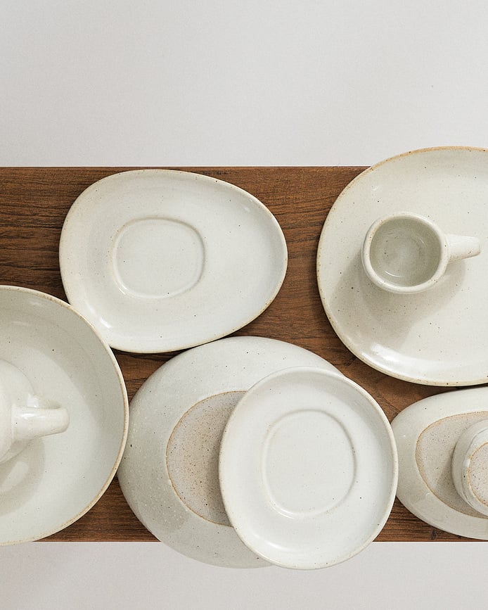 Plato para Taza Out of Lines, 15 cm, blanco roto