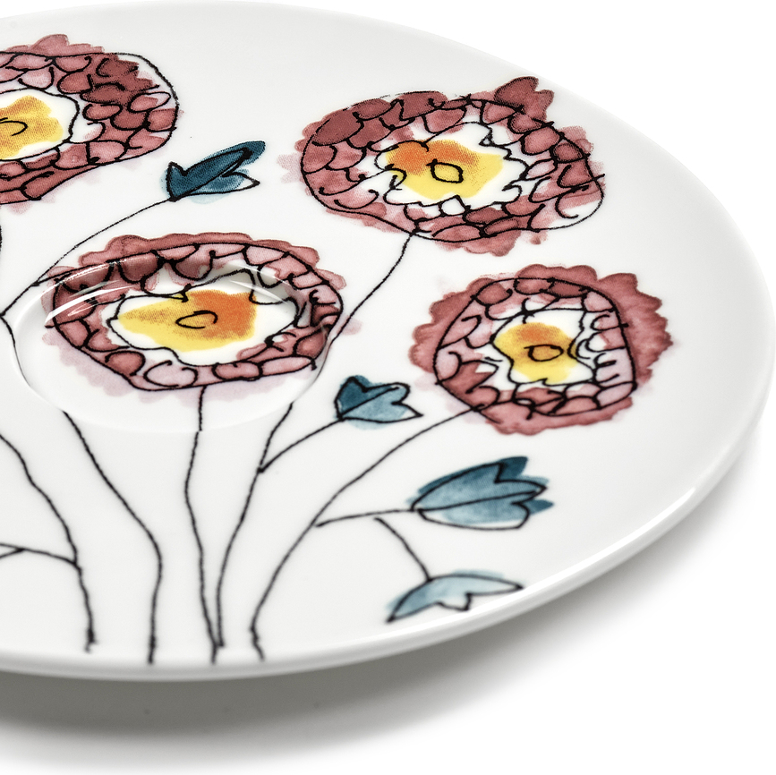 Platillo para Taza de Capuchino Midnight Flowers Blossom Milk, 14,5 cm