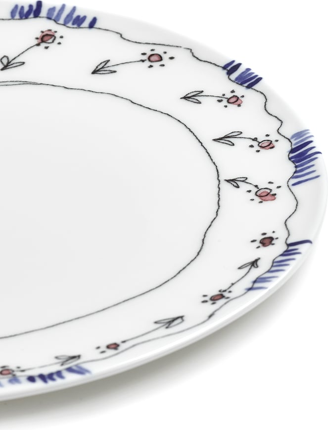 Plato de Desayuno Midnight Flowers Camelia, 20 cm, berenjena