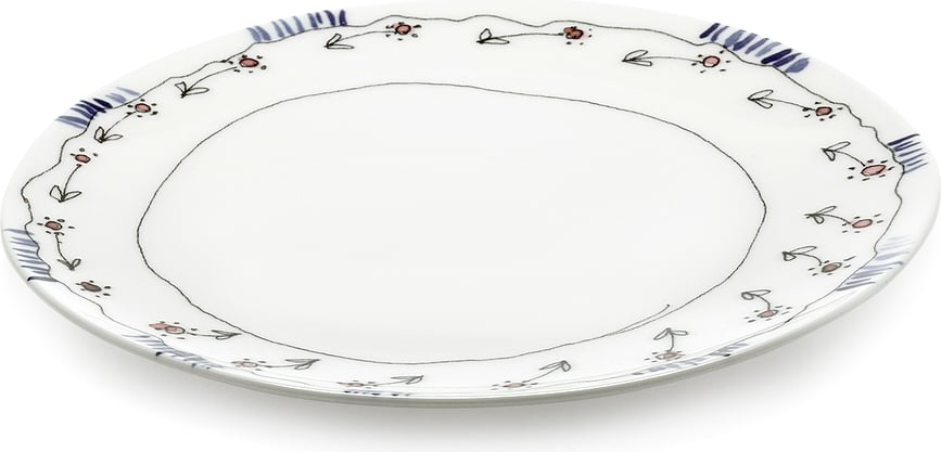 Plato de Desayuno Midnight Flowers Camelia, 20 cm, berenjena