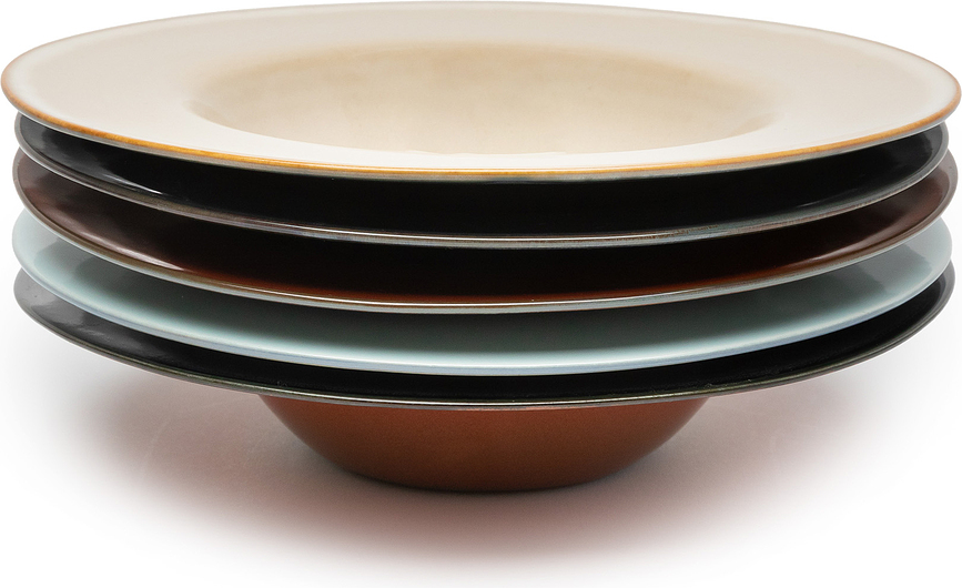 Plato Hondo Terres de Rêves, 21,3 cm, azul y beige