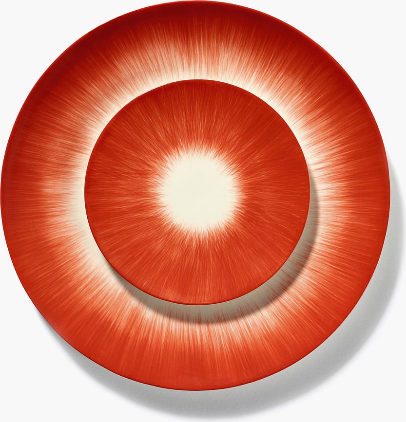 Plato de Postre Dé 5, 14 cm, rojo y blanco