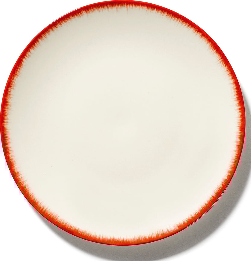 Plato de Postre Dé 5, 14 cm, rojo y blanco
