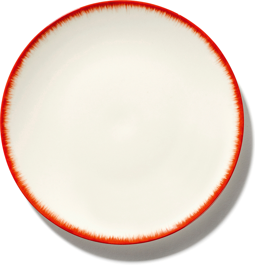 Plato de Postre Dé 5, 17,5 cm, rojo y blanco