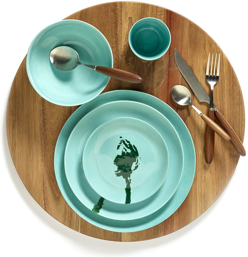 Plato de Postre Feast Artichoke, 16 cm, azul oscuro y blanco