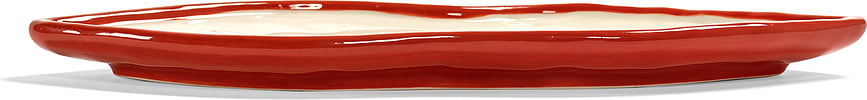 Plato de servir Les Objets Mouleversants, 25,5 cm, blanco y rojo