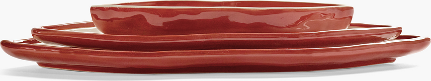 Plato de servir Les Objets Mouleversants, 25,5 cm, blanco y rojo