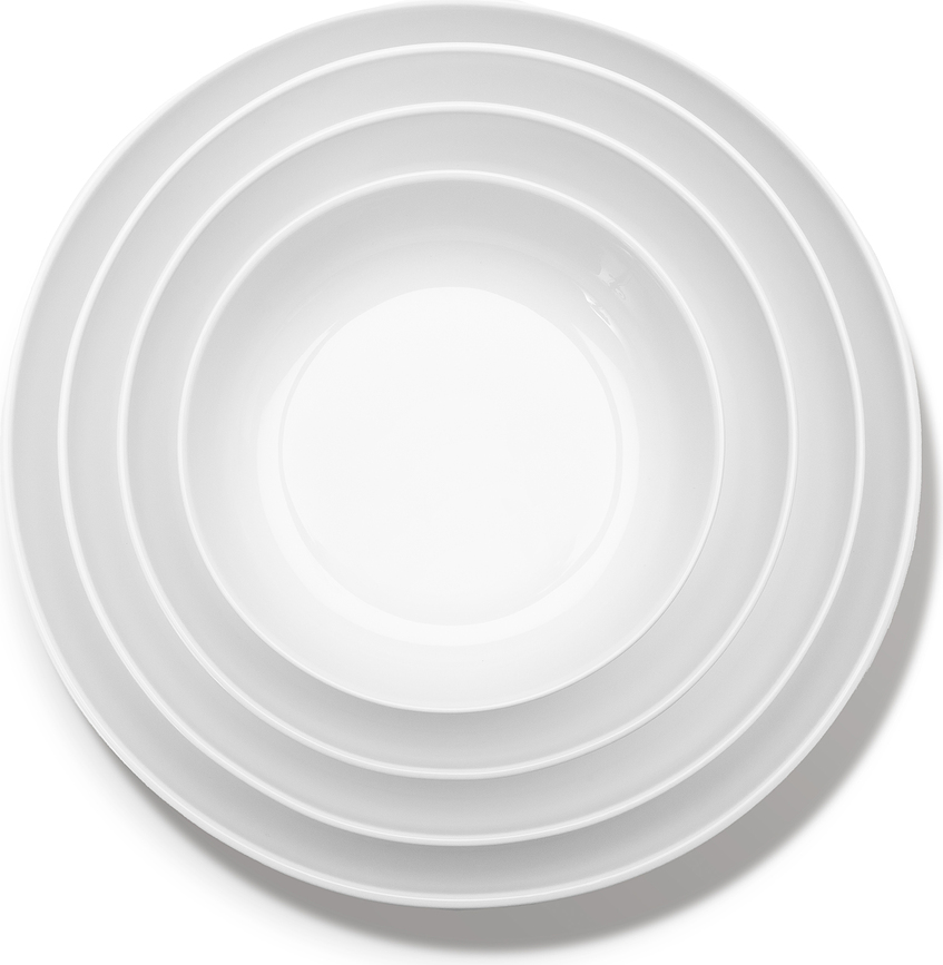 Plato Hondo esmaltado Base, 24 cm, blanco