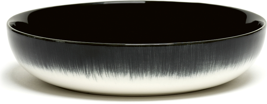 Plato Hondo Dé, 18,5 cm, blanco y negro