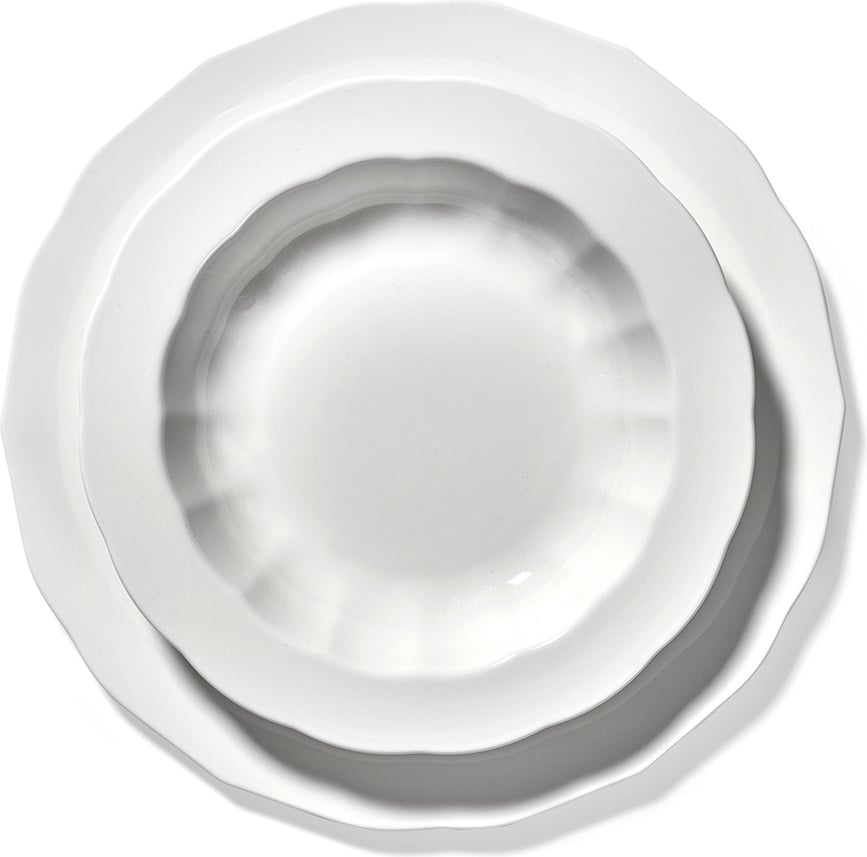 Plato Hondo Silhouette, 23,7 cm, blanco