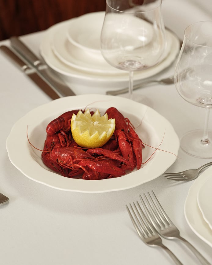 Plato Hondo Silhouette, 23,7 cm, blanco