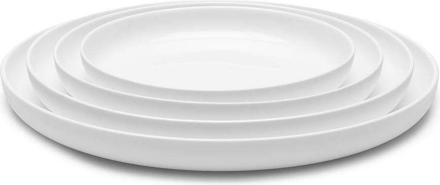 Plato Llano esmaltado Base, 28 cm, blanco, con borde elevado
