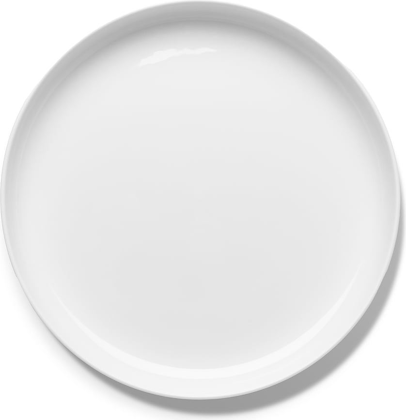 Plato Llano esmaltado Base, 28 cm, blanco, con borde elevado