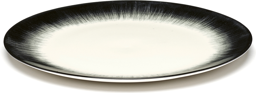Plato Llano Dé, 24 cm, blanco y negro