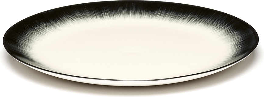 Plato Llano Dé, 28 cm, blanco y negro