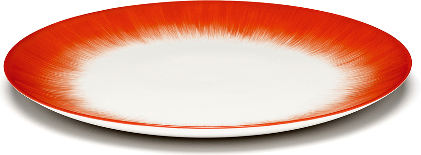 Plato Llano Dé, 28 cm, rojo y blanco