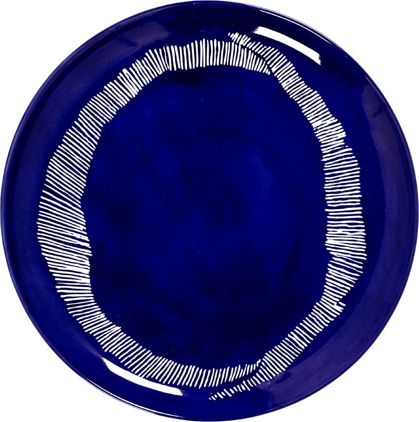 Plato Llano Feast, 26,5 cm, azul oscuro y blanco