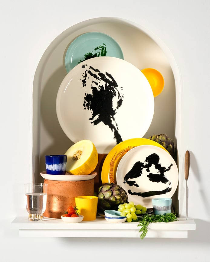 Plato Llano Feast, 26,5 cm, blanco y azul