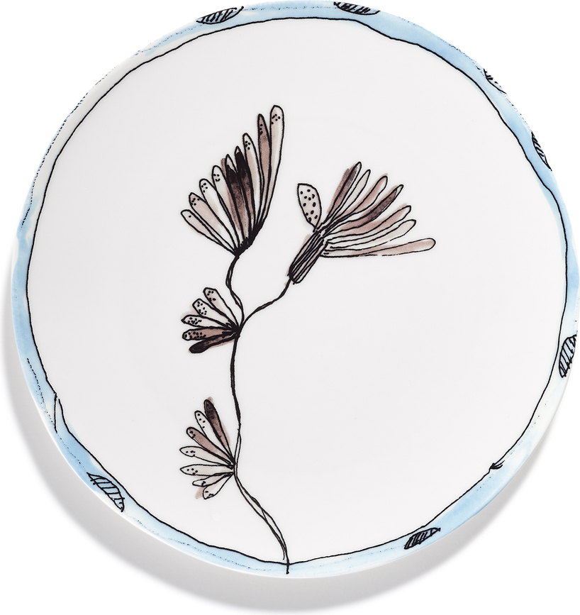 Plato Llano Midnight Flowers, 24 cm