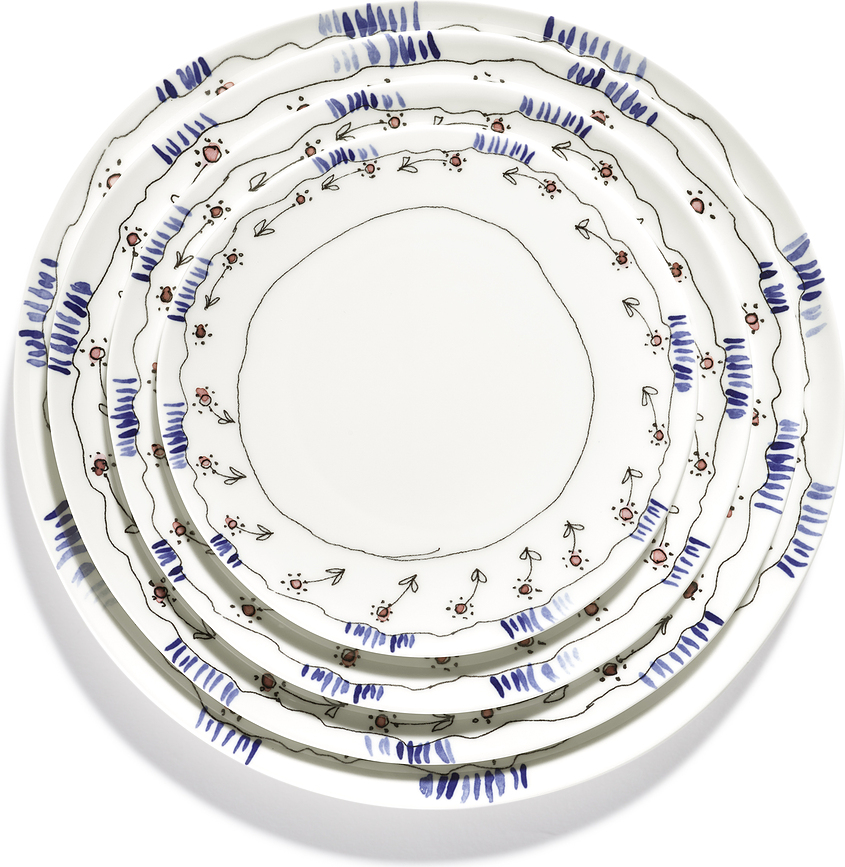 Plato Llano Midnight Flowers Camelia, 28 cm, berenjena