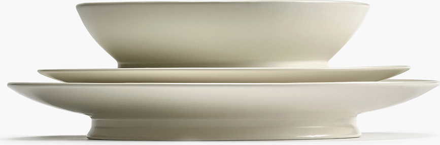 Plato Llano Ra, 24 cm, blanco y negro